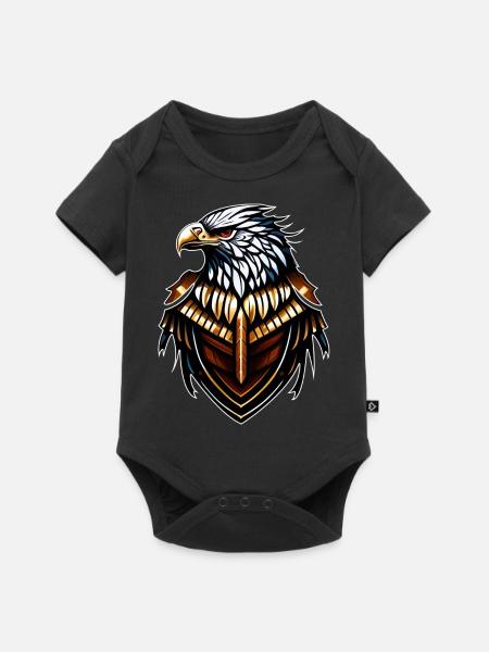 Adler-Emblem-Logo - Baby Premium Kurzarmbody - Schwarz