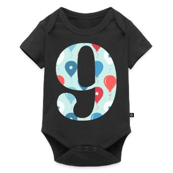 9th anniversary balloon - Baby Premium short-sleeve bodysuit - black - Front