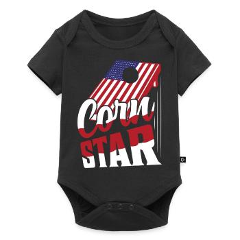Corn Star Bean Bag Toss Cornhole - Baby Premium short-sleeve bodysuit - black - Front