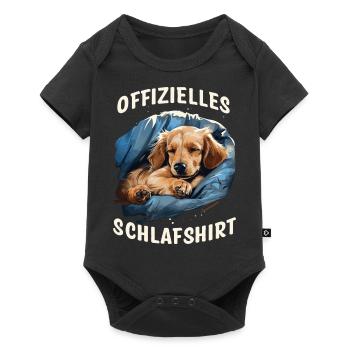 Offizielles Schlafshirt süßer Hund - Baby Premium Kurzarmbody - Schwarz - Vorne
