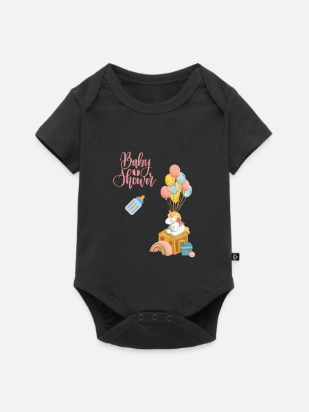 Babyshower 2 - rosa - Baby Premium Kurzarmbody - Schwarz