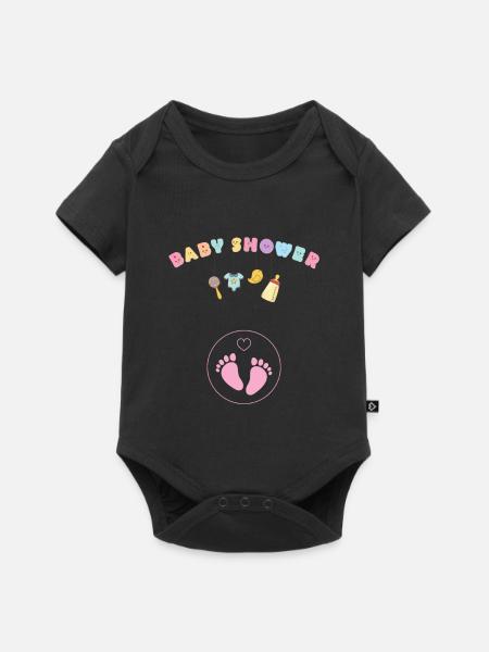 Babyshower - rosa - Baby Premium Kurzarmbody - Schwarz