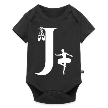 Buchstabe j Ballerina - Baby Premium Kurzarmbody - Schwarz - Vorne