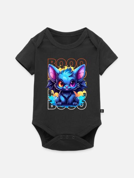 Chibi Soar & Booo! Nightflyer Fledermaus-T-Shirt! - Baby Premium Kurzarmbody - Schwarz