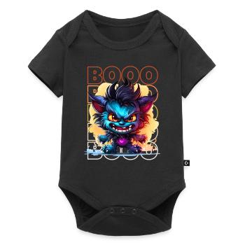 Chibi Prowl & Booo! Mondbeschienenes Lykan-T-Shirt! - Baby Premium Kurzarmbody - Schwarz - Vorne