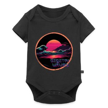 Ondes numériques - Body à manches courtes Premium Bébé - noir - Devant