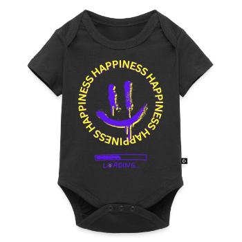 Happiness Loading - Baby Premium Kurzarmbody - Schwarz - Vorne