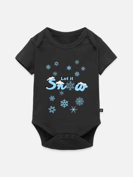 Let it snow - Baby Premium Kurzarmbody - Schwarz