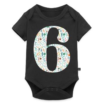 6th Floral Anniversary - Baby Premium short-sleeve bodysuit - black - Front