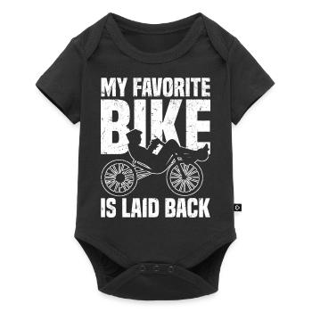 Velomobil | Recumbent Trike Triker Sport Geschenk - Baby Premium Kurzarmbody - Schwarz - Vorne