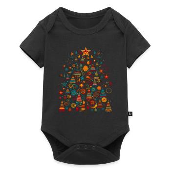 Festive Frenzy! Pop Art Christmas Tree - Baby Premium short-sleeve bodysuit - black - Front