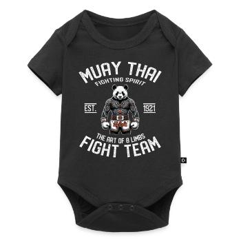 Muay Thai Fight Team panda - MMA und Thaiboxen - Baby Premium Kurzarmbody - Schwarz - Vorne
