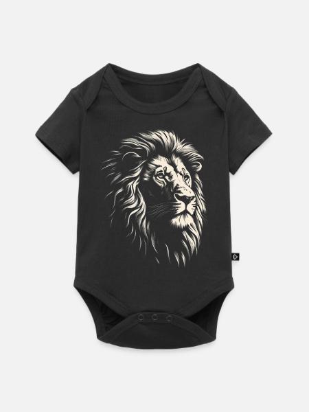 Majestätischer Löwe - Baby Premium Kurzarmbody - Schwarz