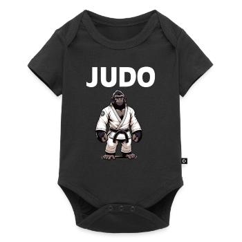 Niedlicher Kampfsport-Judo-Gorilla - Baby Premium Kurzarmbody - Schwarz - Vorne