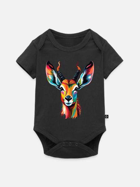 Gazelle - Baby Premium Kurzarmbody - Schwarz