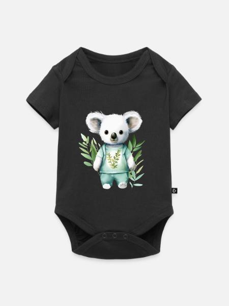 Eukalyptus-Träumer: Koala-T-Shirt - Baby Premium Kurzarmbody - Schwarz