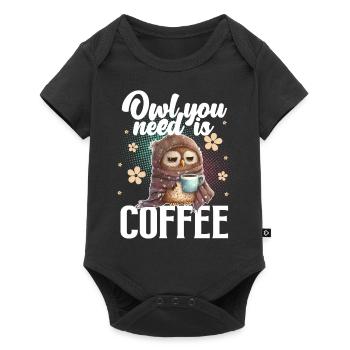 Le hibou dont vous avez besoin, c’est du café - Body à manches courtes Premium Bébé - noir - Devant