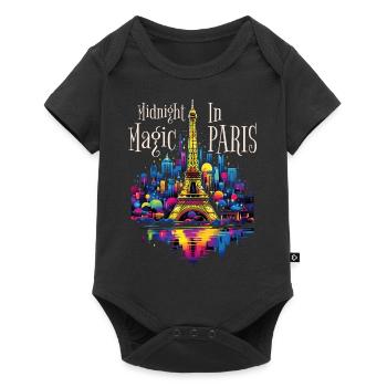 Paris, Tour Eiffel, France, Ville, Horizon, Nuit - Body à manches courtes Premium Bébé - noir - Devant