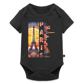 Paris, Tour Eiffel, France, Ville, Horizon, Art - Body à manches courtes Premium Bébé - noir - Devant
