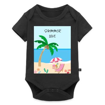 Summer Love - Baby Premium Kurzarmbody - Schwarz - Vorne