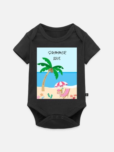 Summer Love - Baby Premium Kurzarmbody - Schwarz