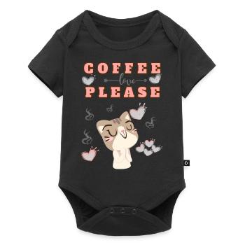 Coffee Please - Baby Premium Kurzarmbody - Schwarz - Vorne