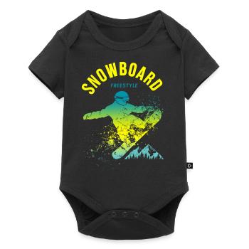 Freestyle Snowboard Sport Mountain Alps - Baby Premium short-sleeve bodysuit - black - Front