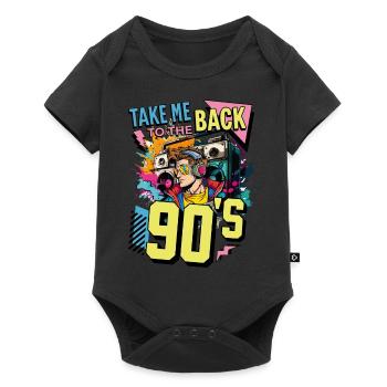 90s 90s Music Ghetto Blaster Headphones Party - Baby Premium short-sleeve bodysuit - black - Front