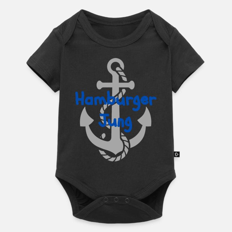 Hamburger Jung - Baby Premium Kurzarmbody - Schwarz