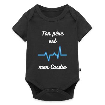 Ton père est mon cardio : Humoristique Cardio - Body à manches courtes Premium Bébé - noir - Devant
