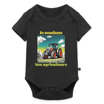Je soutiens nos agriculteurs - Body à manches courtes Premium Bébé - noir - Devant