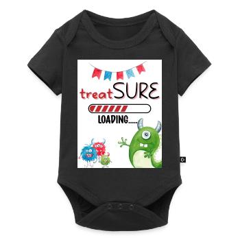 Behandlung. Fest. - Baby Premium Kurzarmbody - Schwarz - Vorne