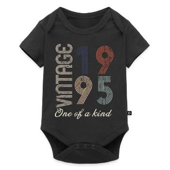 29. Geburtstag 1995 - Vintage Retro Geschenkidee - Baby Premium Kurzarmbody - Schwarz - Vorne
