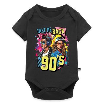 90s 90s Music Colorful Party Carnival Costume - Baby Premium short-sleeve bodysuit - black - Front