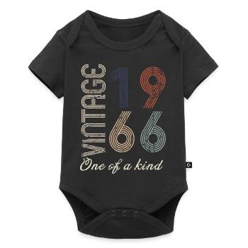 58th Birthday 1966 - Vintage Retro Gift Idea - Baby Premium short-sleeve bodysuit - black - Front