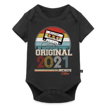 Cadeau rétro élégant : 2021 Vintage - Body à manches courtes Premium Bébé - noir - Devant