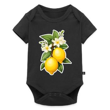 Lemons with blossom - Baby Premium short-sleeve bodysuit - black - Front