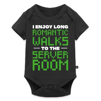 I enjoy romantic walks to the server room - Baby Premium short-sleeve bodysuit - black - Front