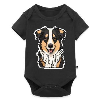 Australian Shepherd Dog Aussi - Baby Premium short-sleeve bodysuit - black - Front