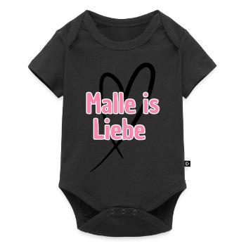 Malle ist Liebe Herz - Baby Premium Kurzarmbody - Schwarz - Vorne
