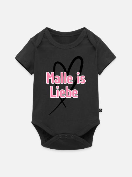 Malle ist Liebe Herz - Baby Premium Kurzarmbody - Schwarz