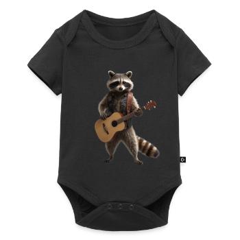 Raccoon Guitar - Baby Premium short-sleeve bodysuit - black - Front