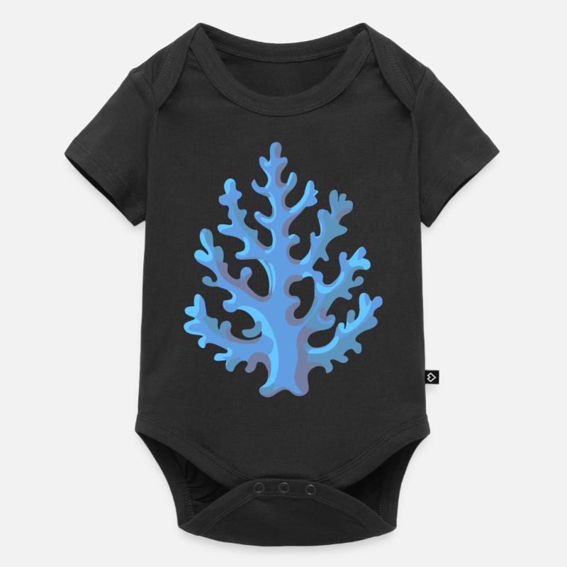 Corail en bleu - Body à manches courtes Premium Bébé - noir