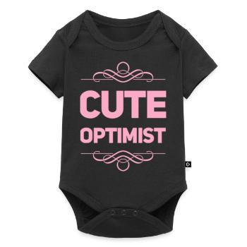 Optimiste mignon - Body à manches courtes Premium Bébé - noir - Devant