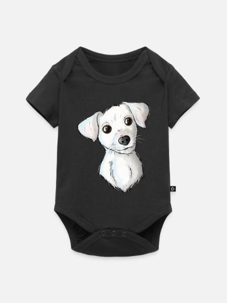 Jack Russell Pattern 2 - Baby Premium short-sleeve bodysuit - black