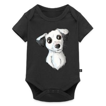 Jack Russell Pattern 6 - Baby Premium Kurzarmbody - Schwarz - Vorne