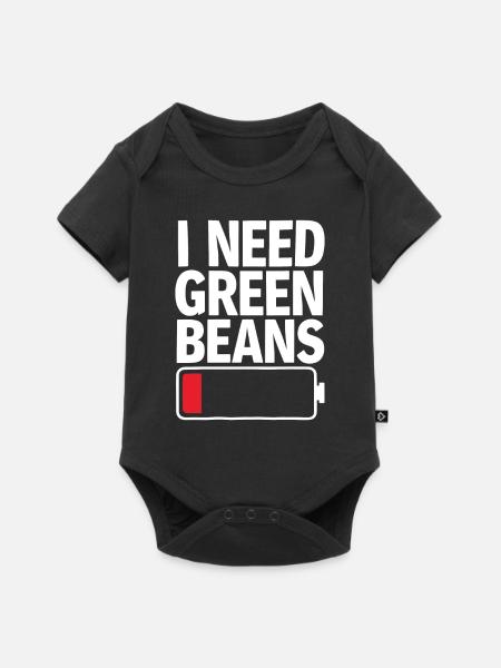 Grüne Bohnen - Baby Premium Kurzarmbody - Schwarz