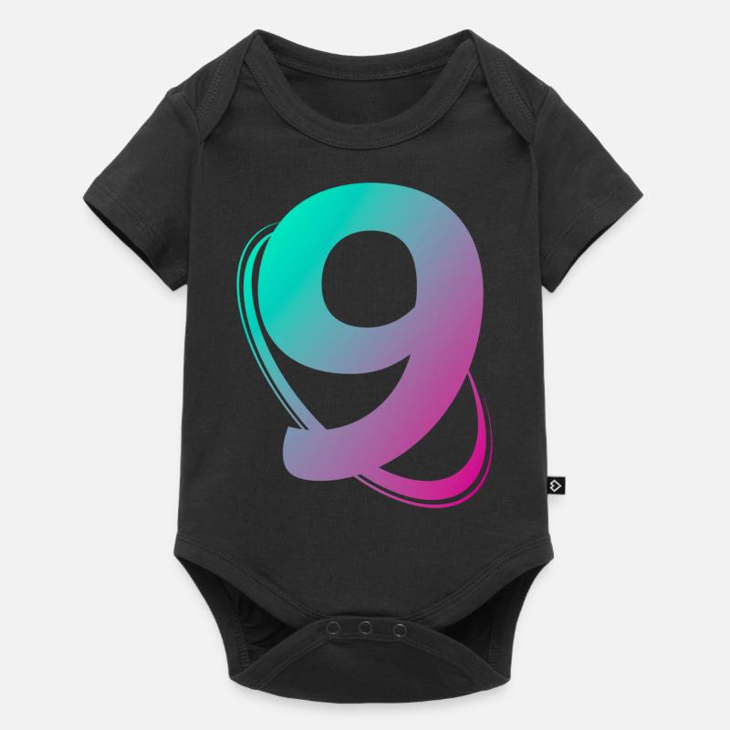 Number 9 multicolor - Baby Premium short-sleeve bodysuit - black