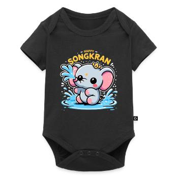 Cute Happy Songkran Thailand Vacation - Baby Premium short-sleeve bodysuit - black - Front