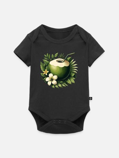 Frische Kokosnuss - Baby Premium Kurzarmbody - Schwarz